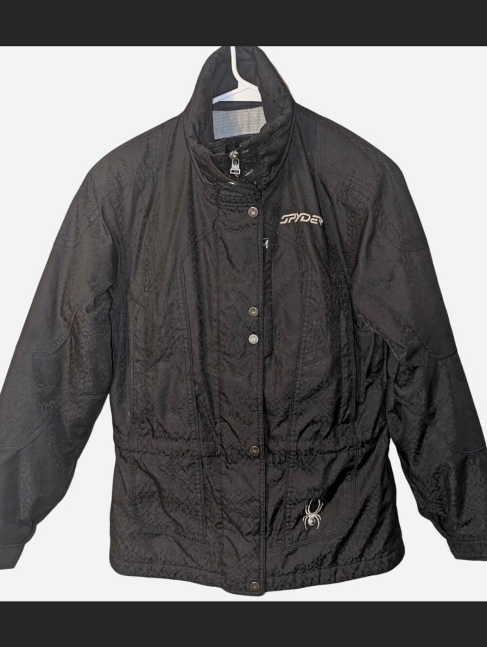Spyder Black Pixelated Ski Jacket Thinsulate High Quality, Size M